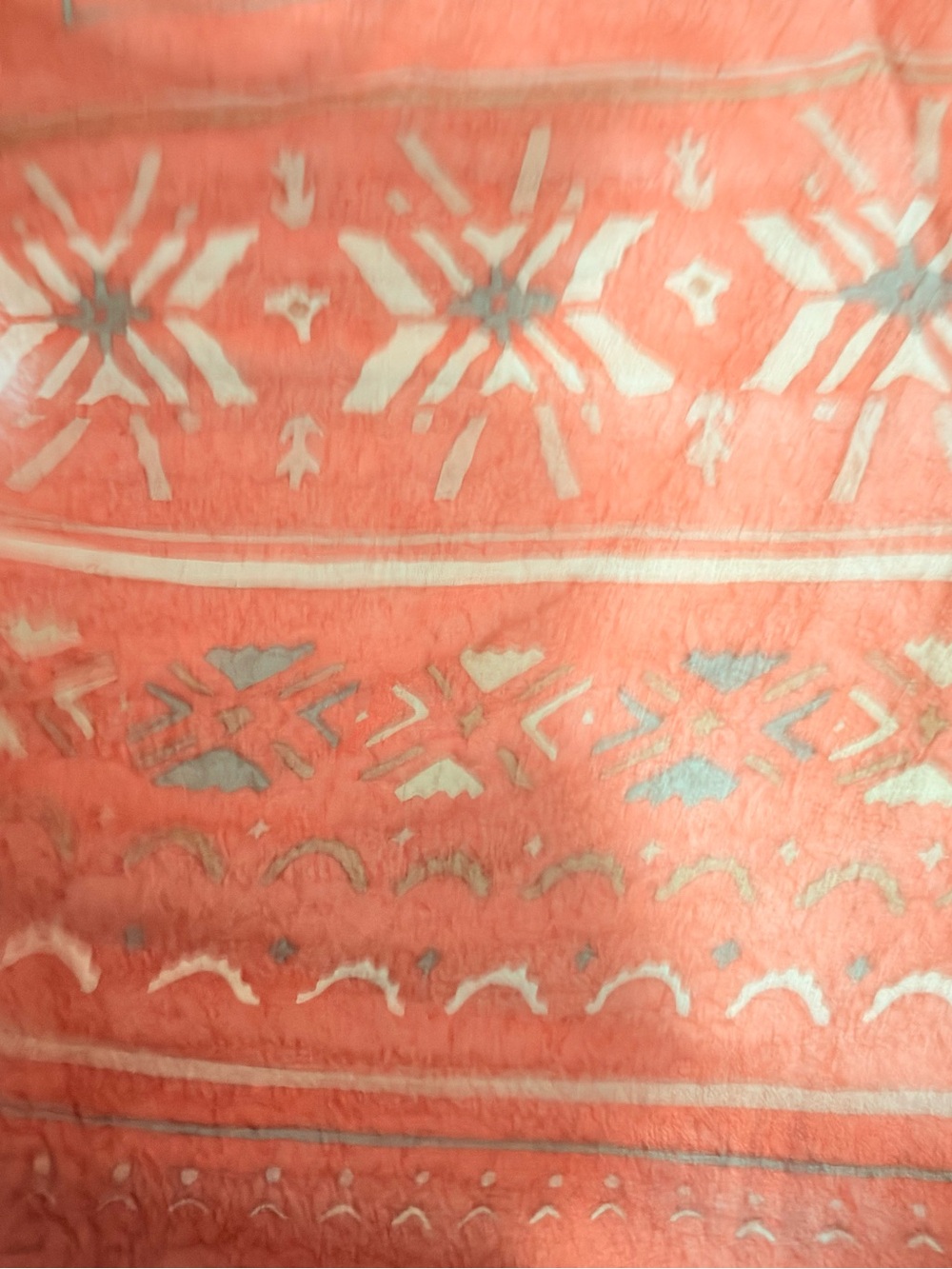 Lightweight Rust Patterned Women's Scarf silk - Picture 9 of 10